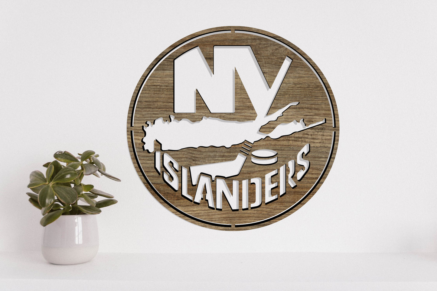 New York Islanders Badge Shield Metal Laser Cut files svg dxf ai png jpg pdf eps