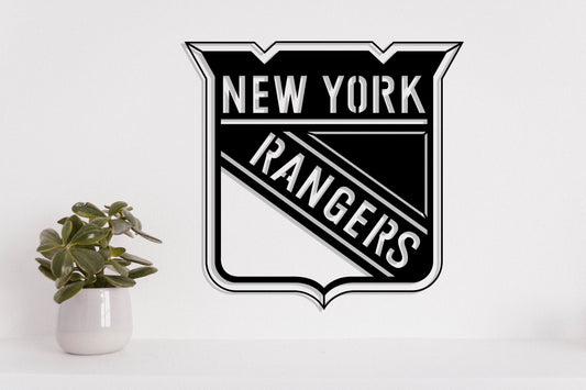 New York Rangers Badge Shield Metal Laser Cut files svg dxf ai png jpg pdf eps
