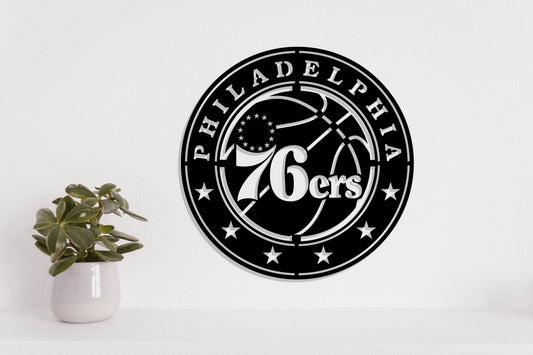 Philadelphia 76ers Badge Shield Metal Laser Cut files svg dxf ai png jpg pdf eps