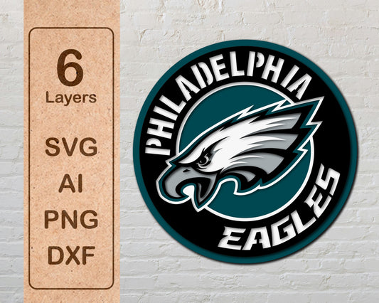 Philadelphia Eagles 1 Multi Layered Laser Cut files svg dxf ai png