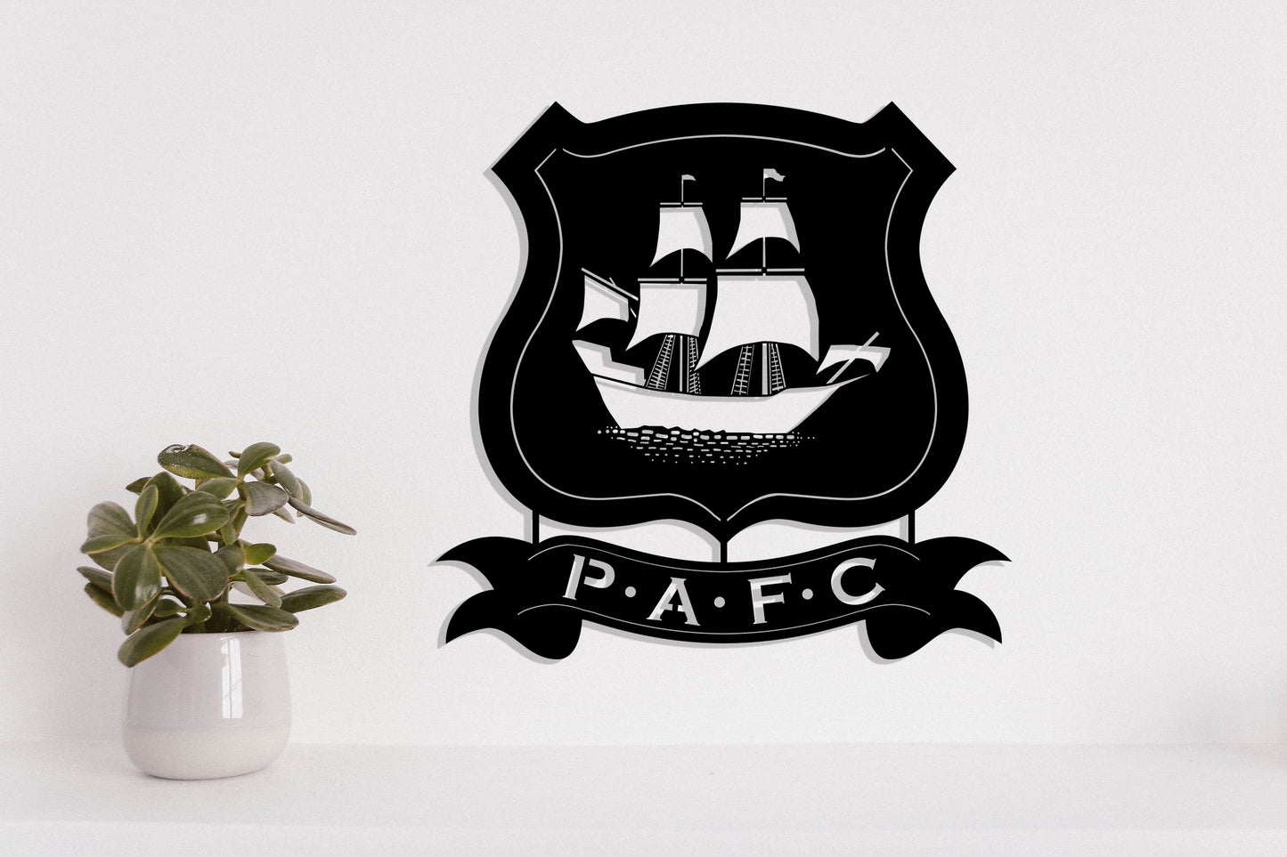 Plymouth FC Badge Shield Metal Laser Cut files svg dxg jpg png pdf ai eps