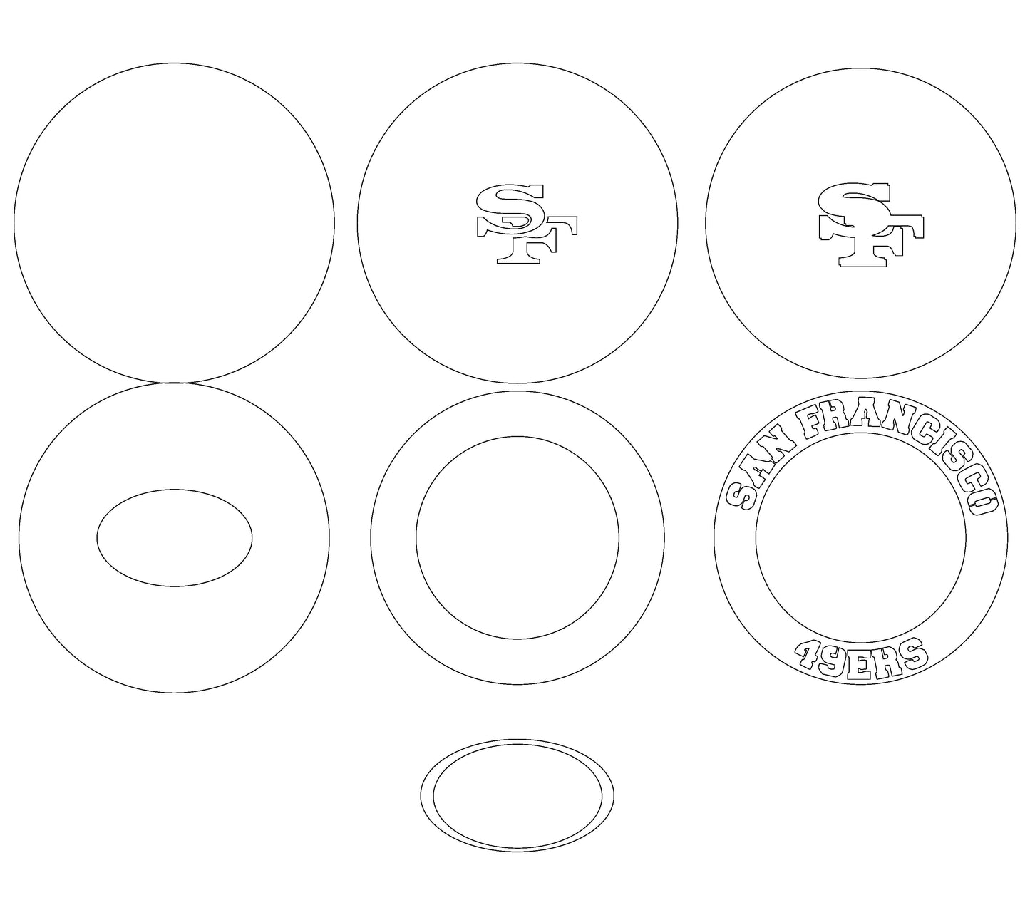 San Francisco 49ers NFL Football Team Design Logo Multilayer Laser Cut files svg dxf ai png