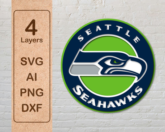 Seattle Seahawks Multi Layered Laser Cut files svg dxf ai png