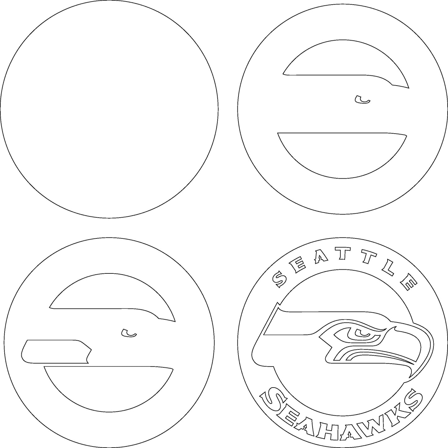 Seattle Seahawks Multi Layered Laser Cut files svg dxf ai png