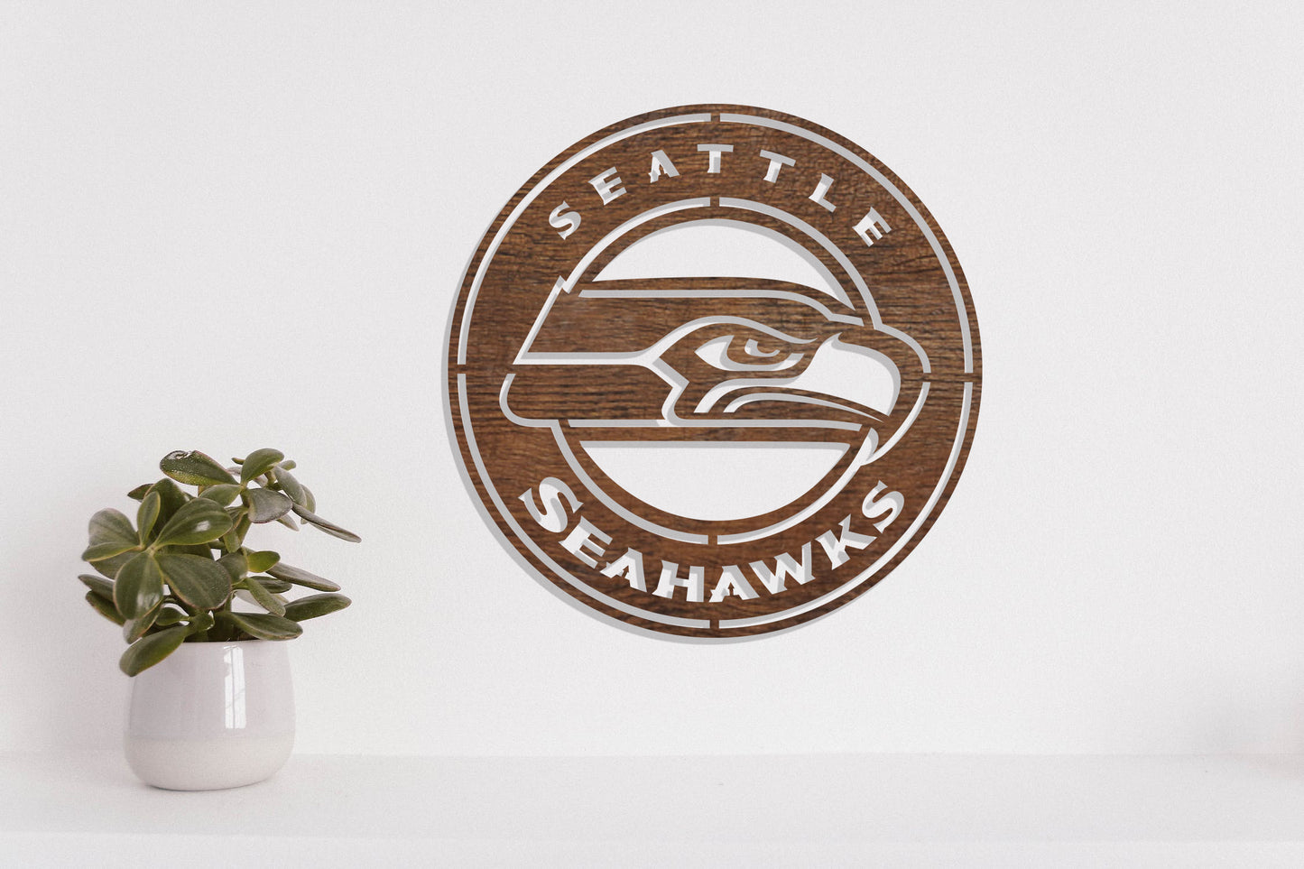 Seattle Seahawks Badge Shield Laser Cut files svg dxf ai eps png jpg pdf