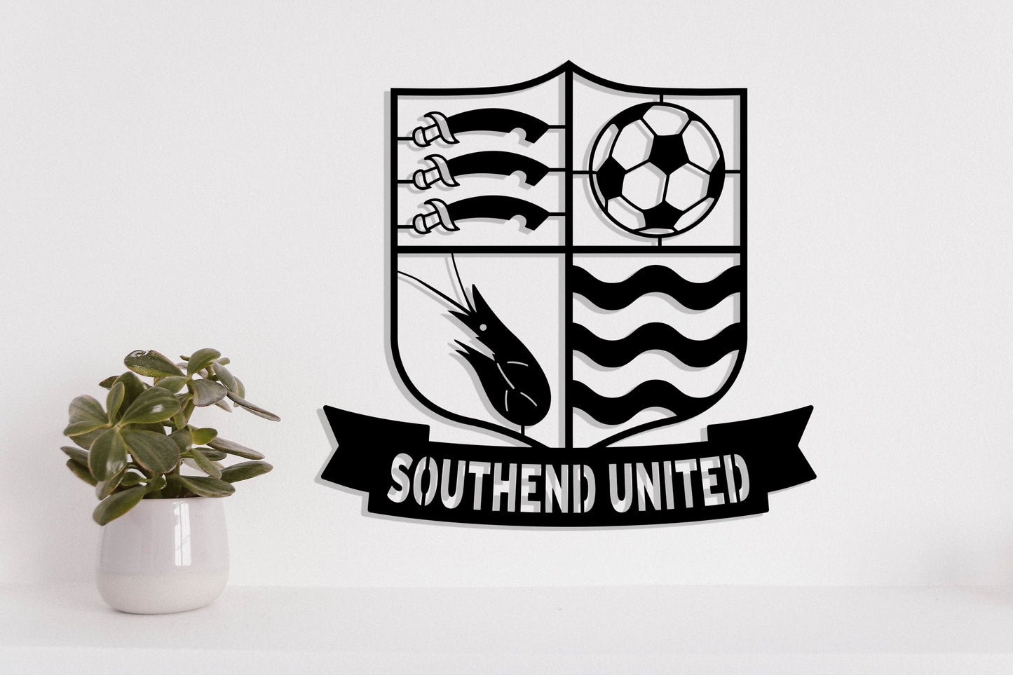 Southend United FC Badge Shield Metal Laser Cut files svg dxg jpg png pdf ai eps