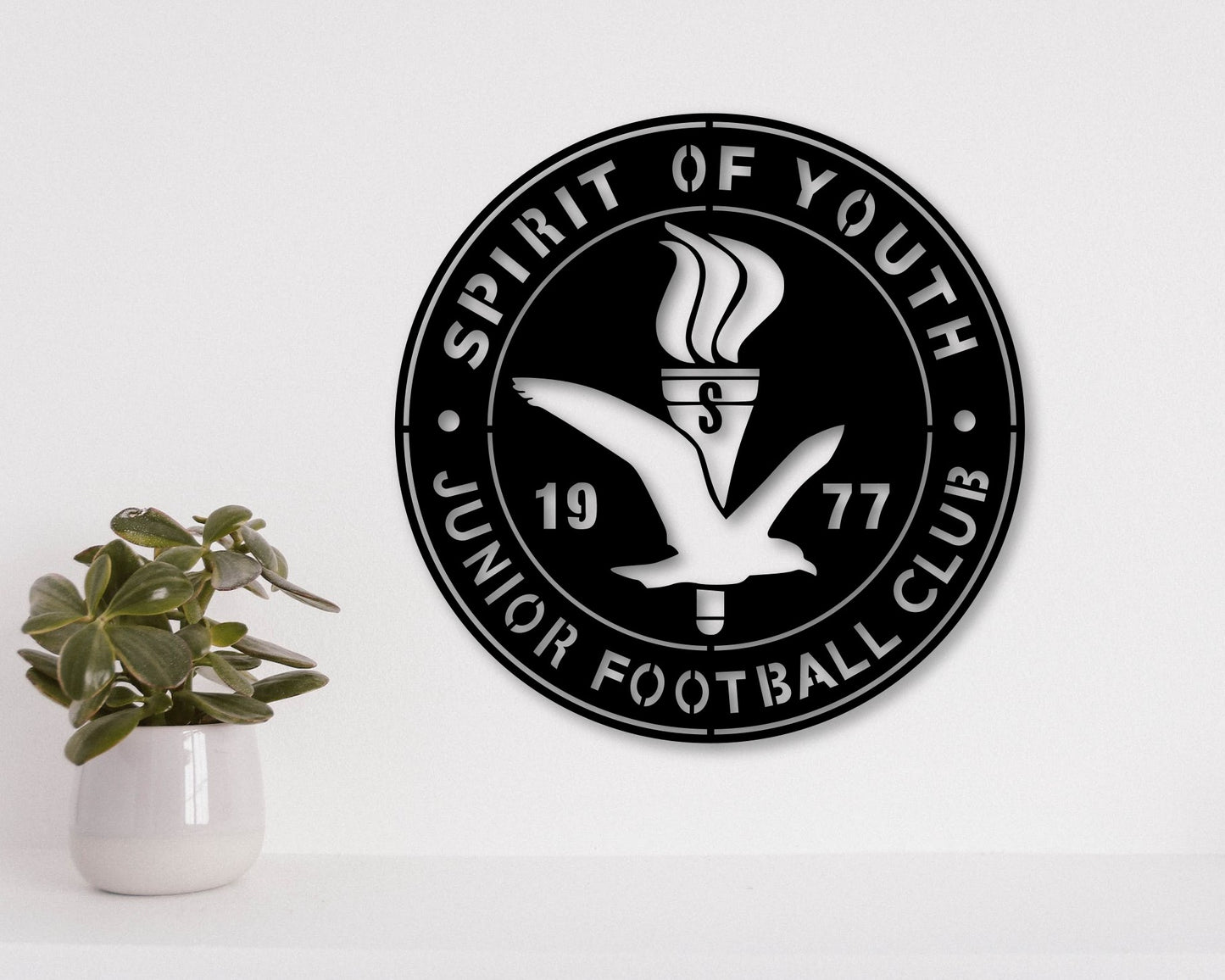 Spirit Of Youth Junior FC Badge Shield Metal Laser Cut files svg dxg jpg png pdf ai eps