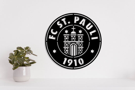 St Pauli FC Badge Shield Metal Laser Cut files svg dxg jpg png pdf ai eps