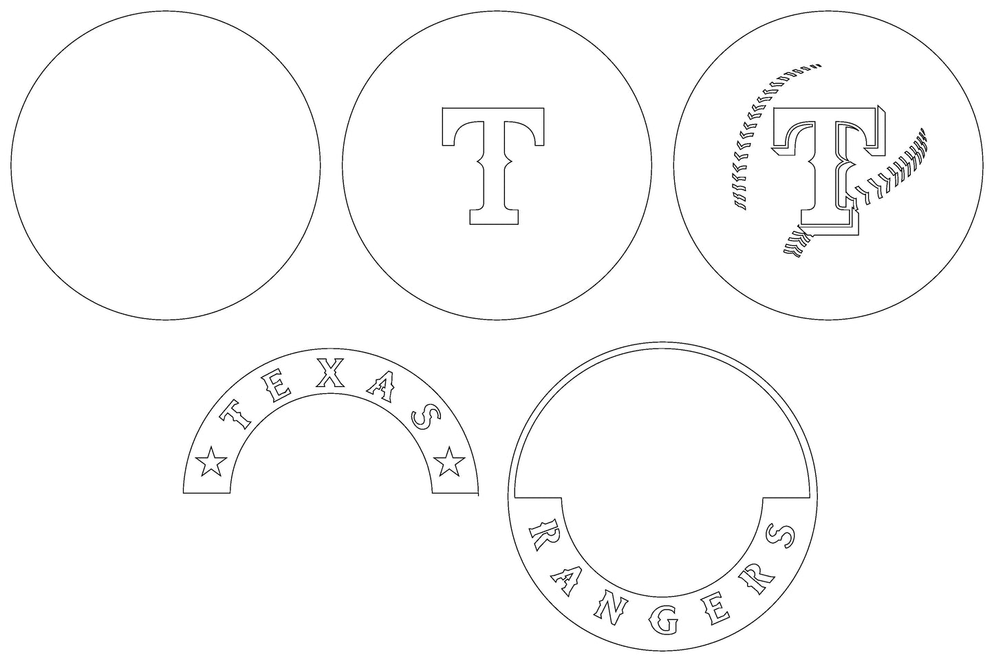 Texas Rangers Multi Layer Laser Cut files svg dxf ai png