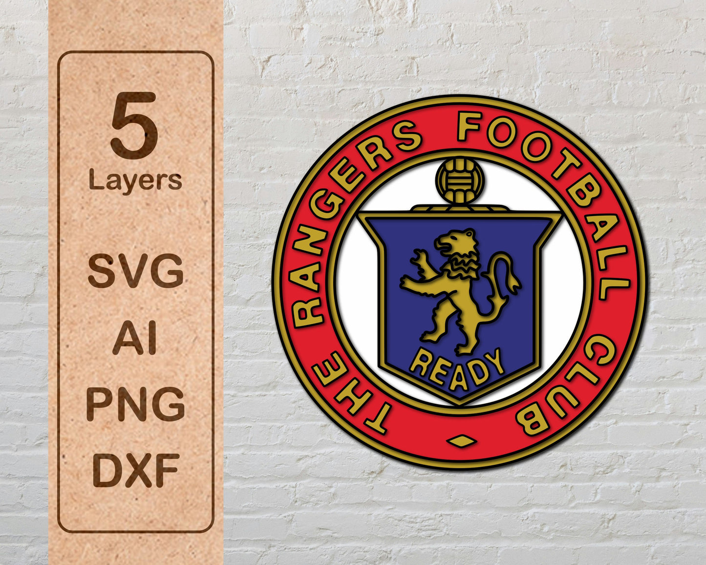 The Rangers Football Club FC Multi Layer Laser Cut files