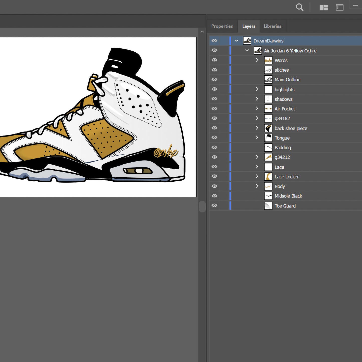 Air Jordan 6 Yellow Ochre Sneakers SVG. 4 variations (color, silhouette, outline, Black & White). SVG, DXF, EPS, AI, PDF, PNG, JPG files