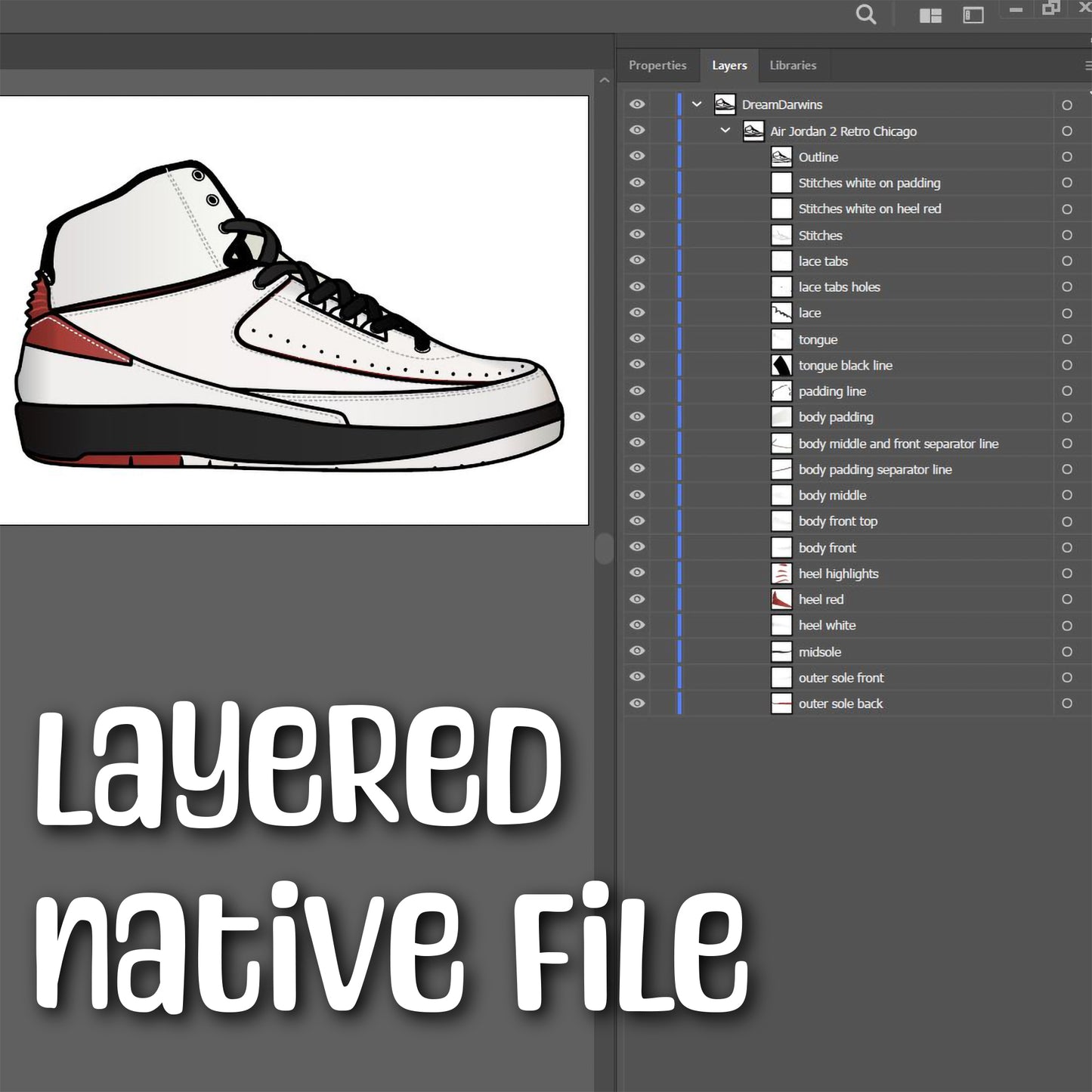 Air Jordan 2 Retro Chicago. 4 variations (color, silhouette, outline, Black & White). SVG, DXF, EPS, AI, PDF, PNG, JPG files