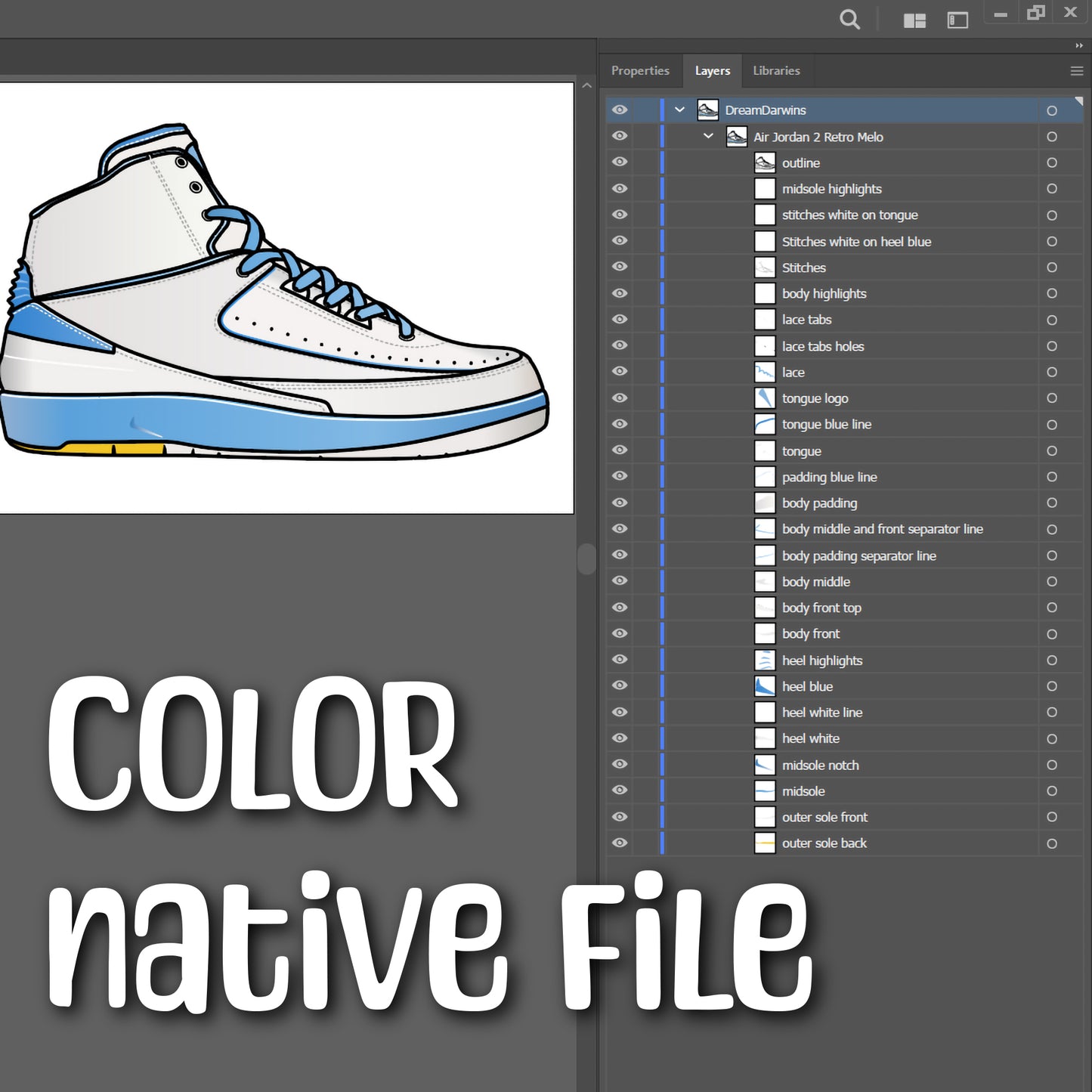 Air Jordan 2 Retro Melo Sneakers SVG. 4 variations (color, silhouette, outline, Black & White). SVG, DXF, EPS, AI, PDF, PNG, JPG files