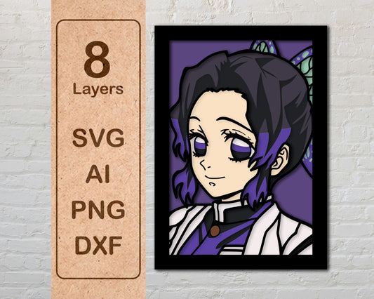 Shinobu Demon Slayer Multilayer Laser Cut files