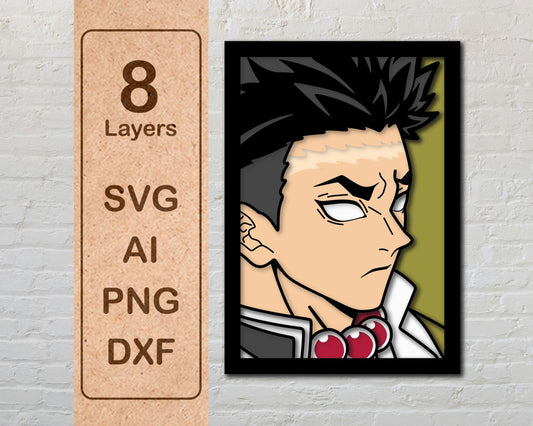 Gyomei Himejima Demon Slayer Multilayer Laser Cut files