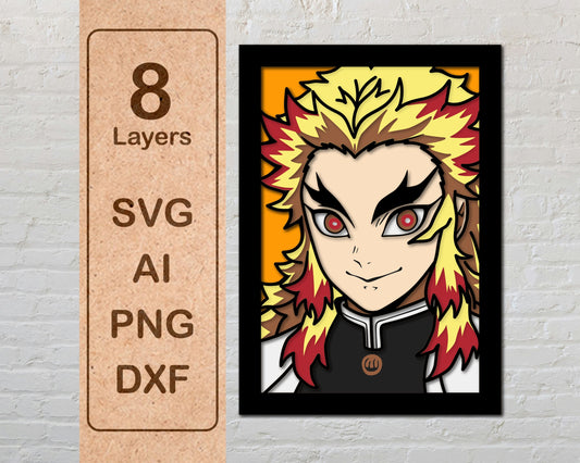 Rengoku Demon Slayer Multilayer Laser Cut files