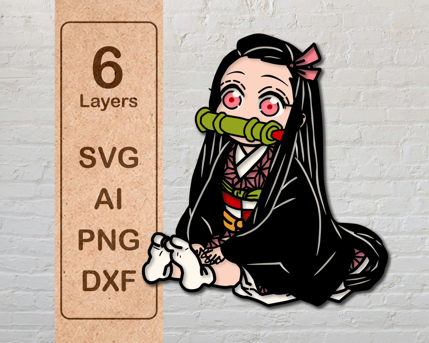 Nezuko Demon Slayer Multilayer Laser Cut files