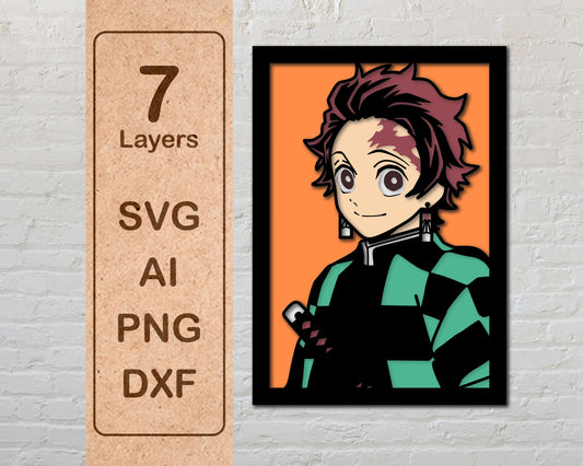 Tanjiro Kamado Demon Slayer Multilayer Laser Cut files
