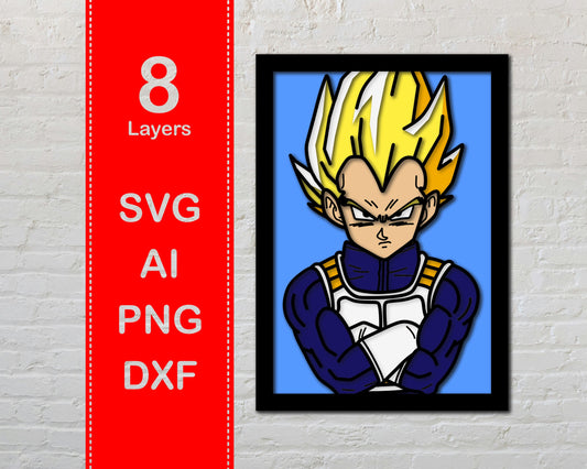 Vegeta Super Saiyan Dragon Ball Multilayer Laser Cut files