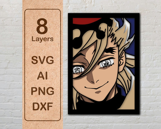 Doma Upper Moon 2 Demon Slayer Multilayer Laser Cut files