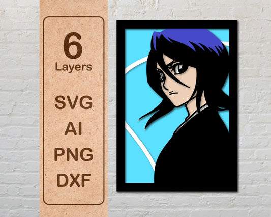 Rukia from Bleach Anime Layered Laser Cut files