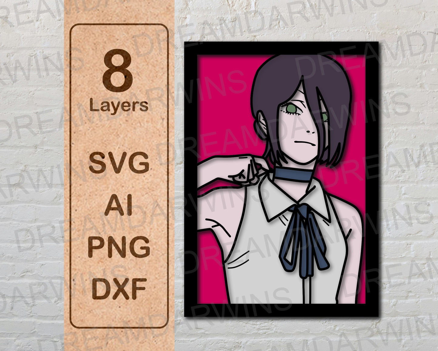Reze bomb devil from Chainsawman Anime Layered Laser Cut files