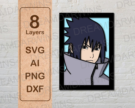 Uchiha Sasuke Multilayer Laser Cut files