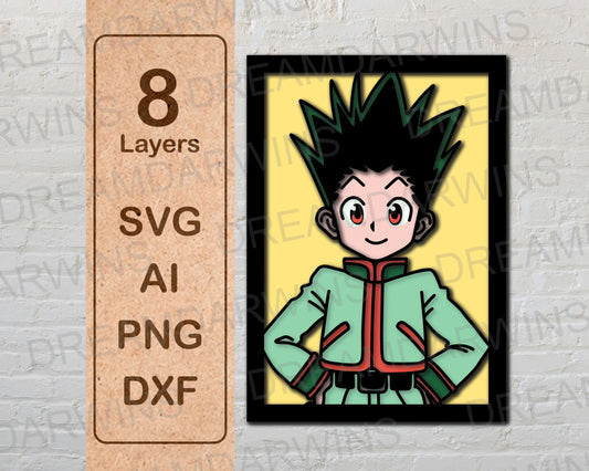 Gon Freecs from Huter X Hunter Anime Layered Laser Cut files