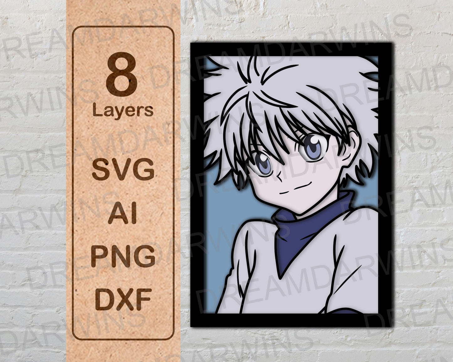 Killua from Hunter X Hunter Anime Layered Laser Cut files