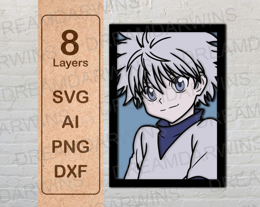 Killua from Hunter X Hunter Anime Layered Laser Cut files