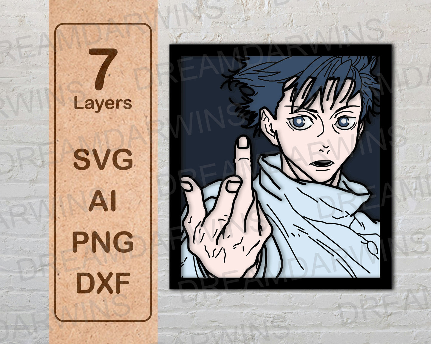 Yuta Okotsu Jujutsu Kaisen Multilayer Laser Cut files