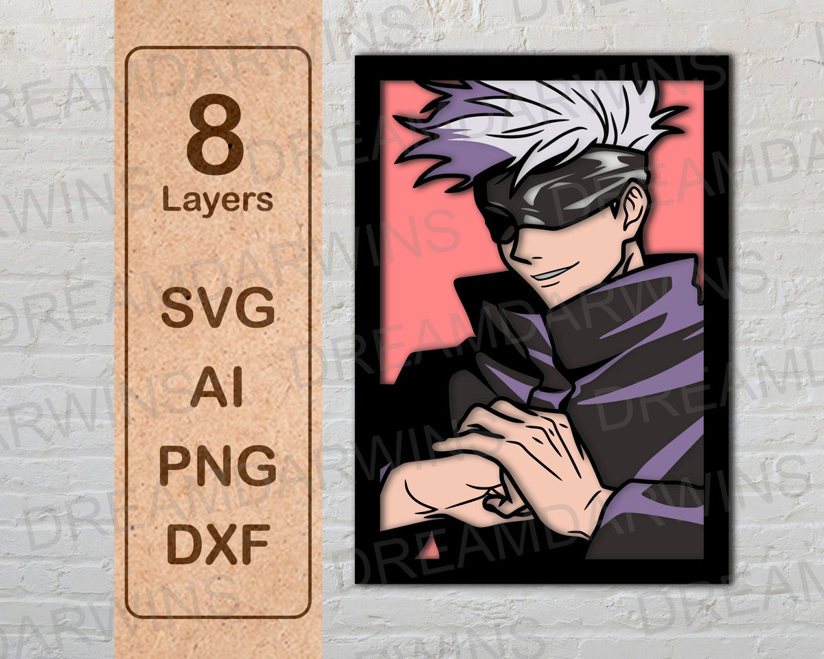 Gojo Satoru Jujutsu Kaisen Multilayer Laser Cut files – DreamDarwins ...