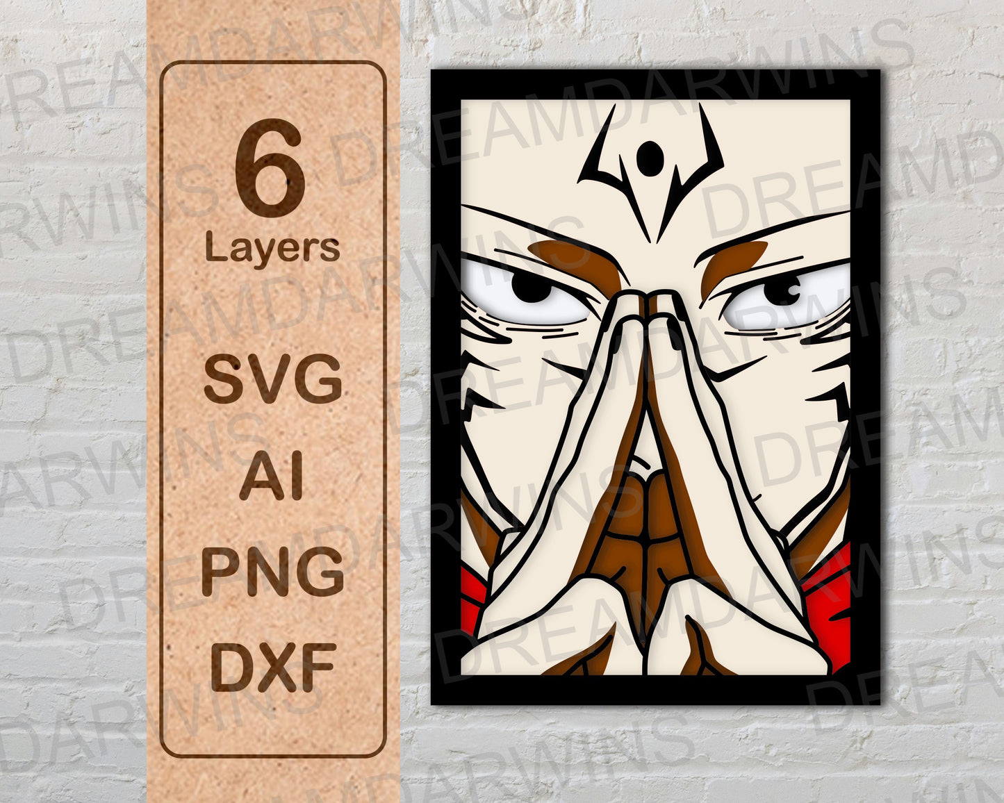 Ryomen Sukuna Jujutsu Kaisen Multilayer Laser Cut files