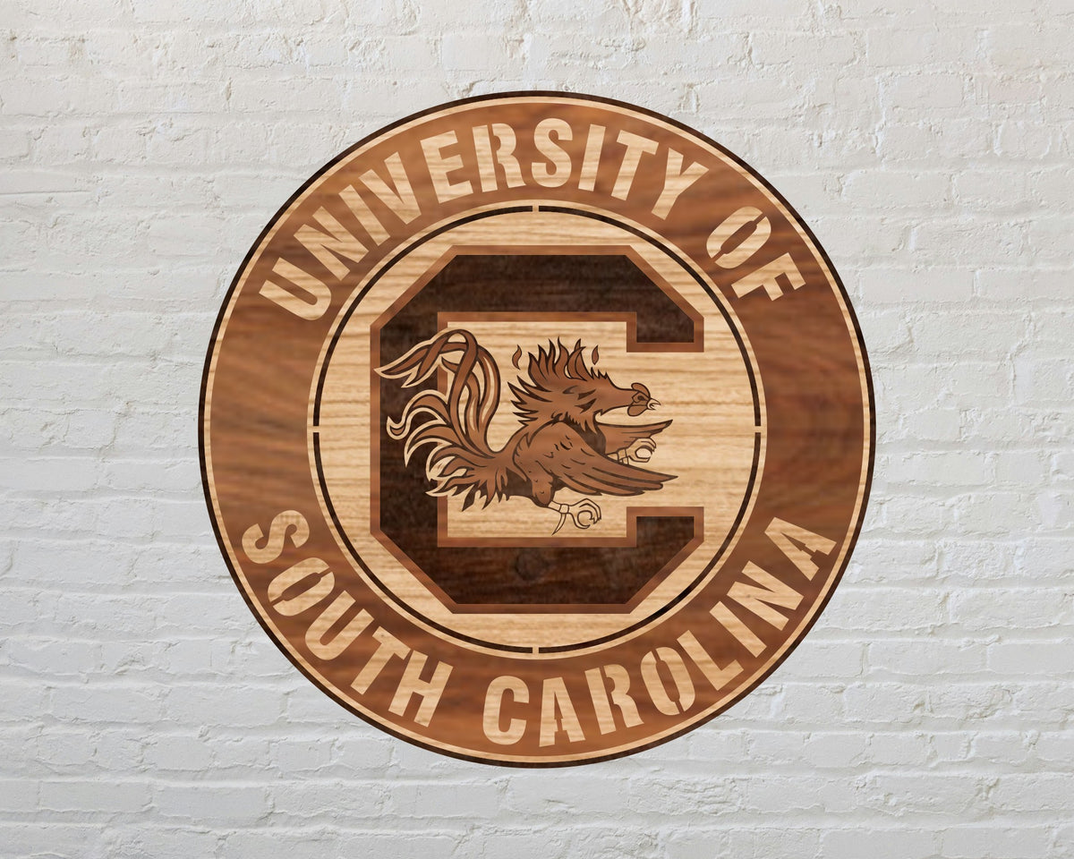 South Carolina Gamecocks NCAA Football Team Design Logo Multilayer Laser Cut files svg dxf ai png