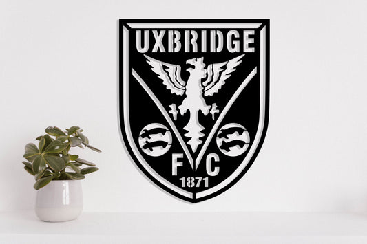 Uxbridge FC Badge Shield Metal Laser Cut files svg dxg jpg png pdf ai eps