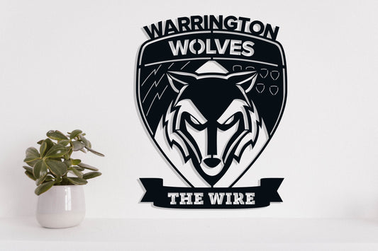 Warrington Wolves Badge Shield Metal Laser Cut files svg dxg jpg png pdf ai eps