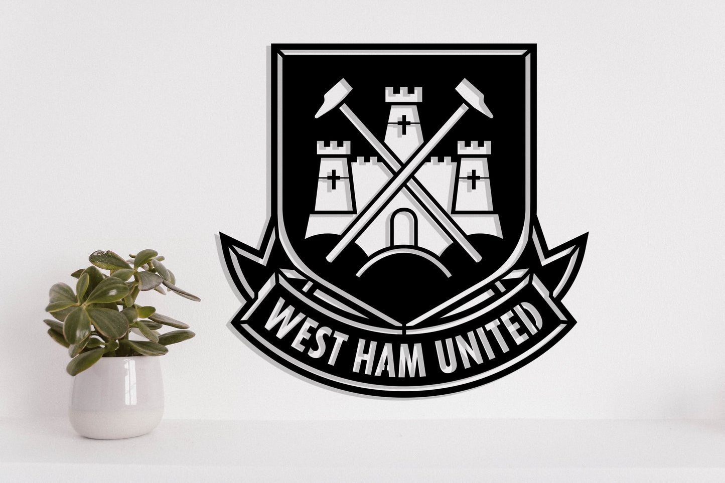 West Ham FC Badge Shield Metal Laser Cut files svg dxg jpg png pdf ai eps